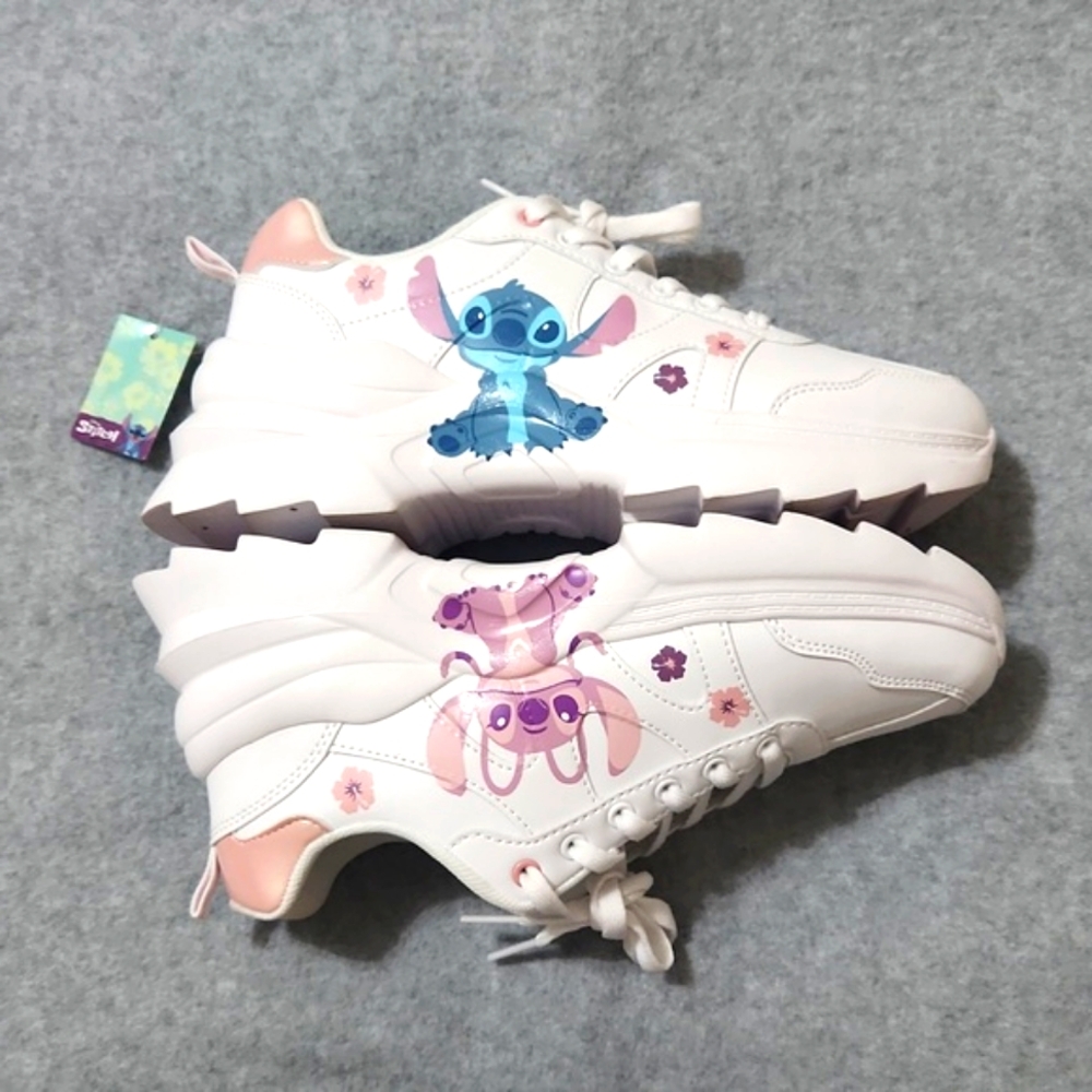 Disney Stitch and Angel White Sneakers